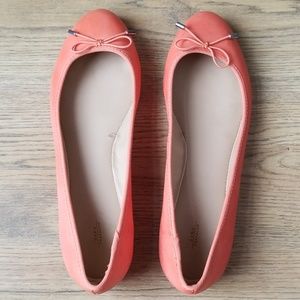Zara orange ballet flats